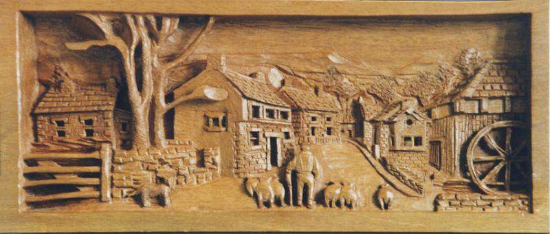 Yorkshire Village.jpg - "Yorkshire Village" - by Colin Etherington Marante - 20" by 10"